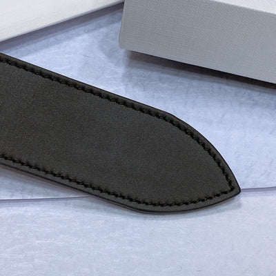 CL LARGE 35MM TWIN TRIOMPHE BELT IN BLACK AND BROWN CALFSKIN GOLD HARDWARE