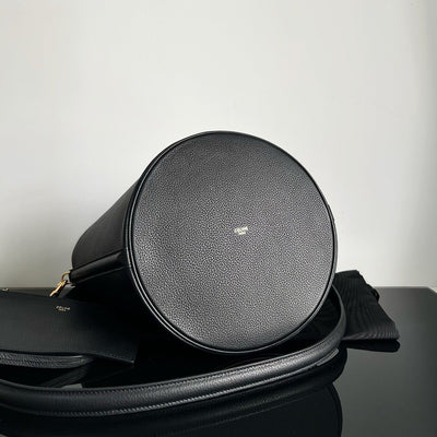 WOOL BUCKET BAG BLACK 24 ORIGINAL CALFSKIN