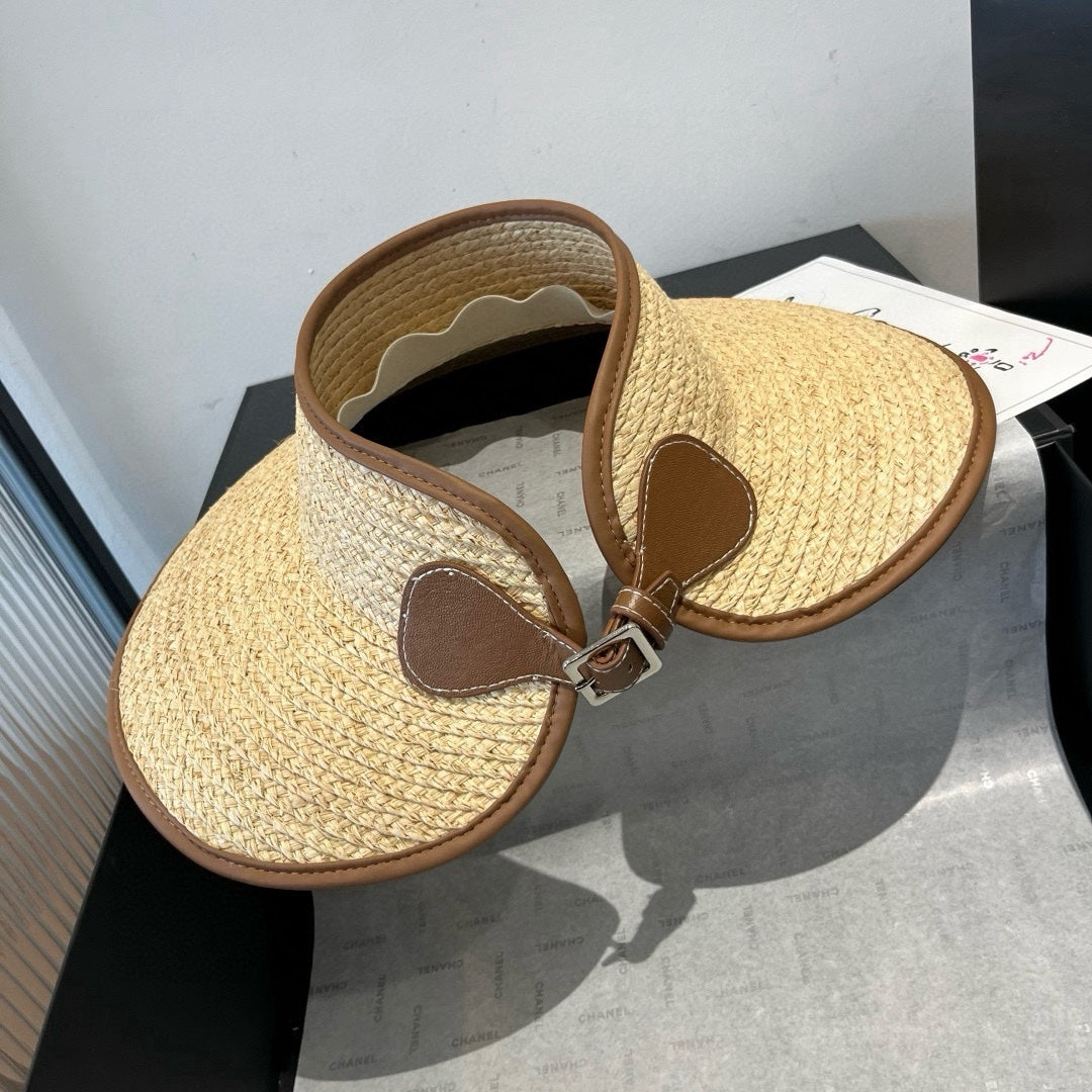 WIDE BRIM HALF HEAD HAT MODEL 650339 IN NATURAL RAFFIA STRAW