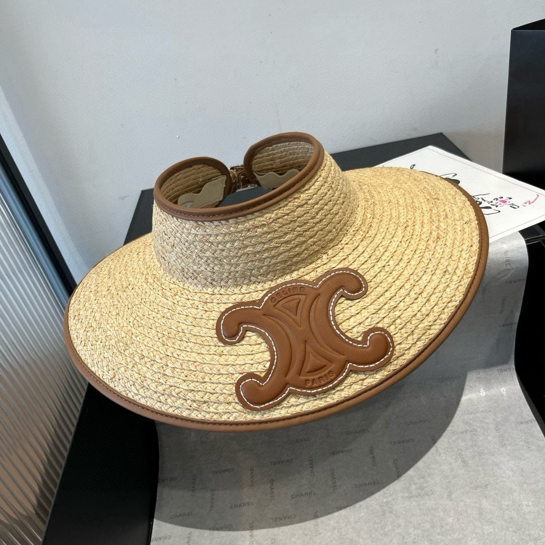 WIDE BRIM HALF HEAD HAT MODEL 650339 IN NATURAL RAFFIA STRAW