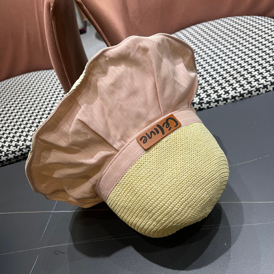 WIDE BRIM HAT MODEL 651947 IN PINK MESH FABRIC