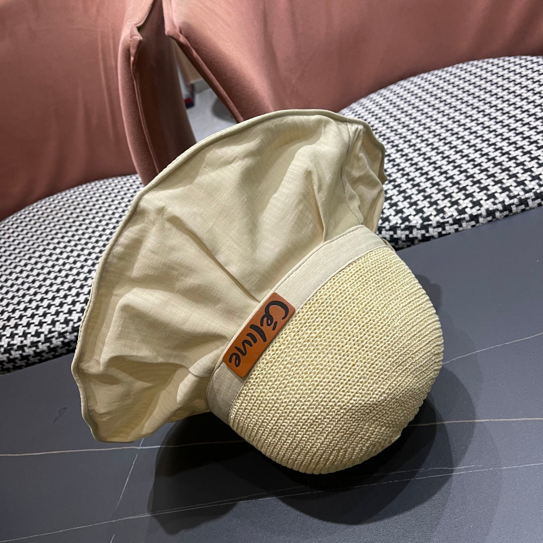 WIDE BRIM HAT MODEL 651948 IN BEIGE MESH FABRIC
