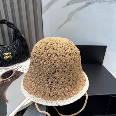 BUCKET HAT MODEL 652270 IN LIGHT BROWN CROCHET