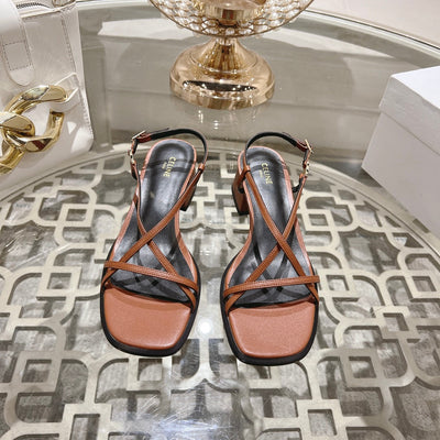HIGH SANDAL 45MM IN RUSSET BROWN LAMBSKIN