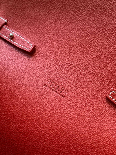 CHYPRE WALLET-POUCH 21 IN CLASSIC RED GOYARDINE CANVAS AND CALFSKIN