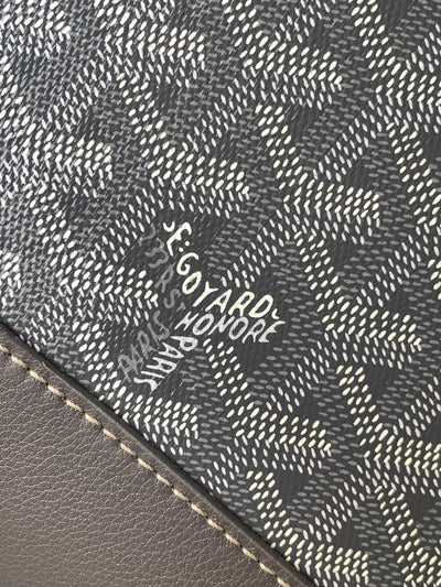 CISALPIN DOCUMENT CASE 39 IN GRAY GOYARDINE CANVAS AND CALFSKIN