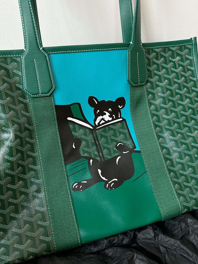GOYA VILLETTE TOTE 45CM GREEN CANVAS